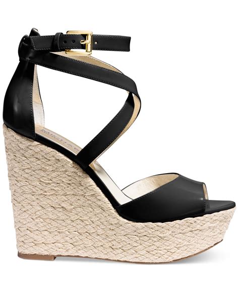 michael kors black wedge flip flops|Michael Kors black sandals sale.